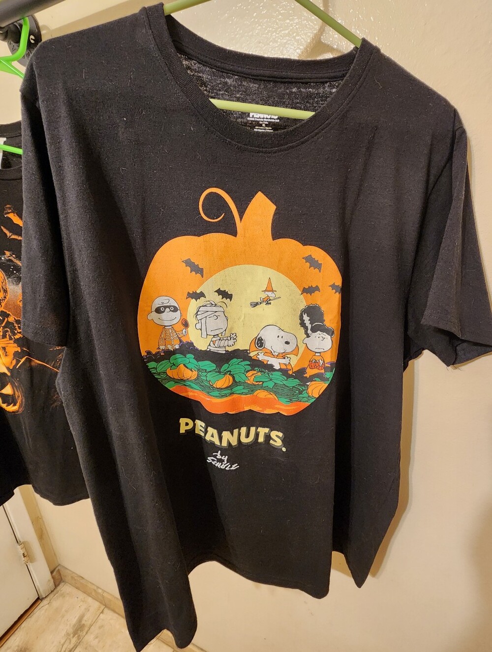 Peanuts Halloween Pumpkin Black Graphic Tee and Michael Myers Jack O Lantern Tee - Picture 2 of 8